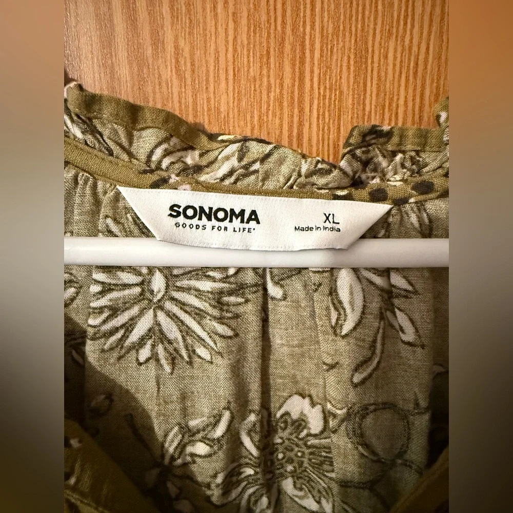 Sonoma Sage Green Floral Print Dress